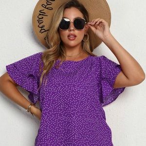 Purple polka dot top